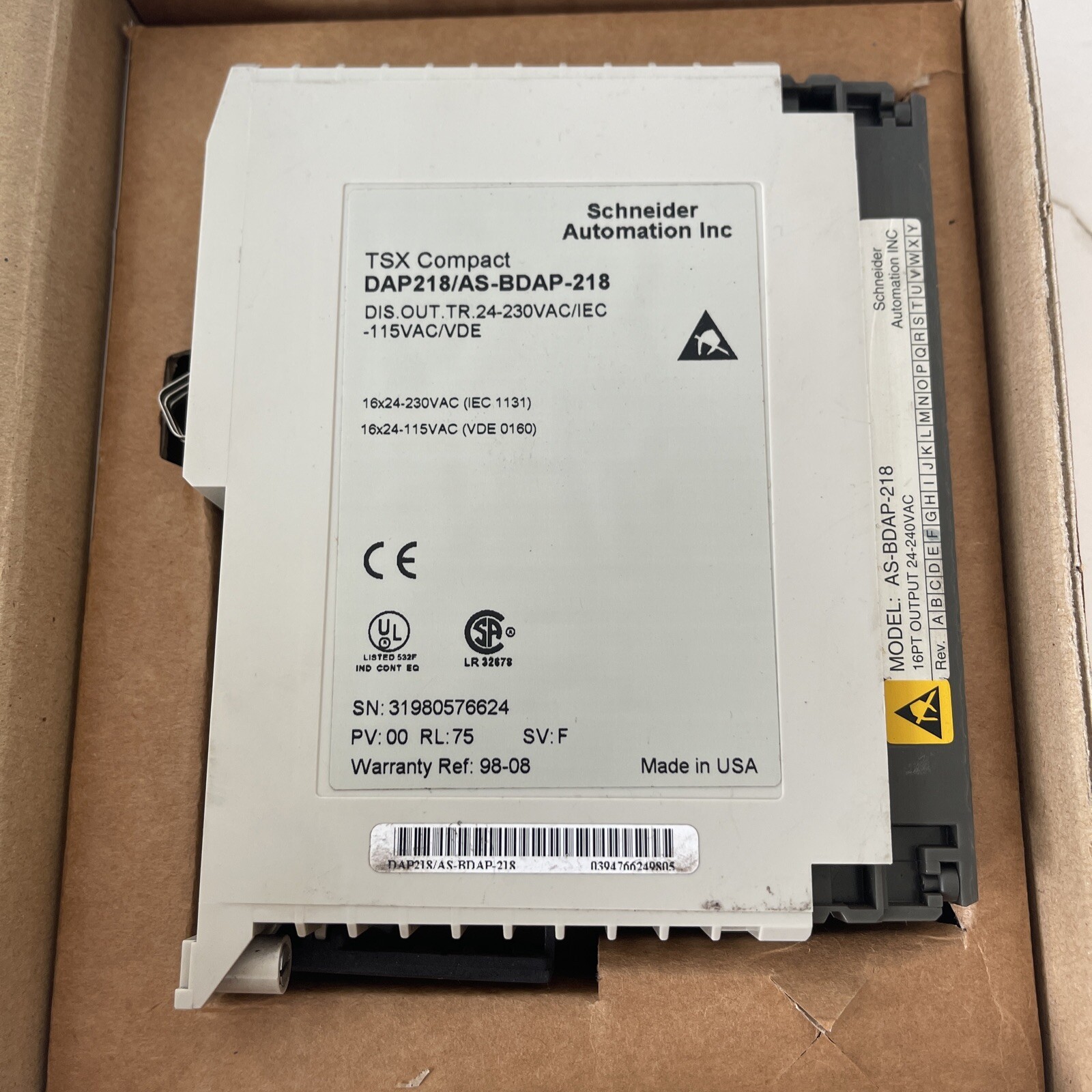 *NEW-In Factory Box* Schneider Automation Inc TSX Compact DAP218 / AS-BDAP-218
