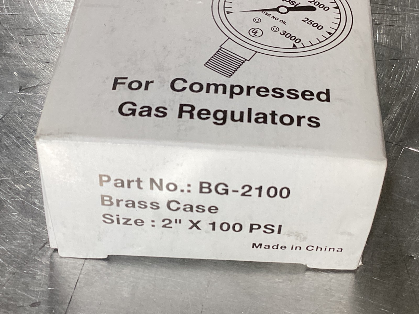2″ Brass Pressure Gauge BG-2100 0-100 PSI Compressed Gas Regulator Gauge