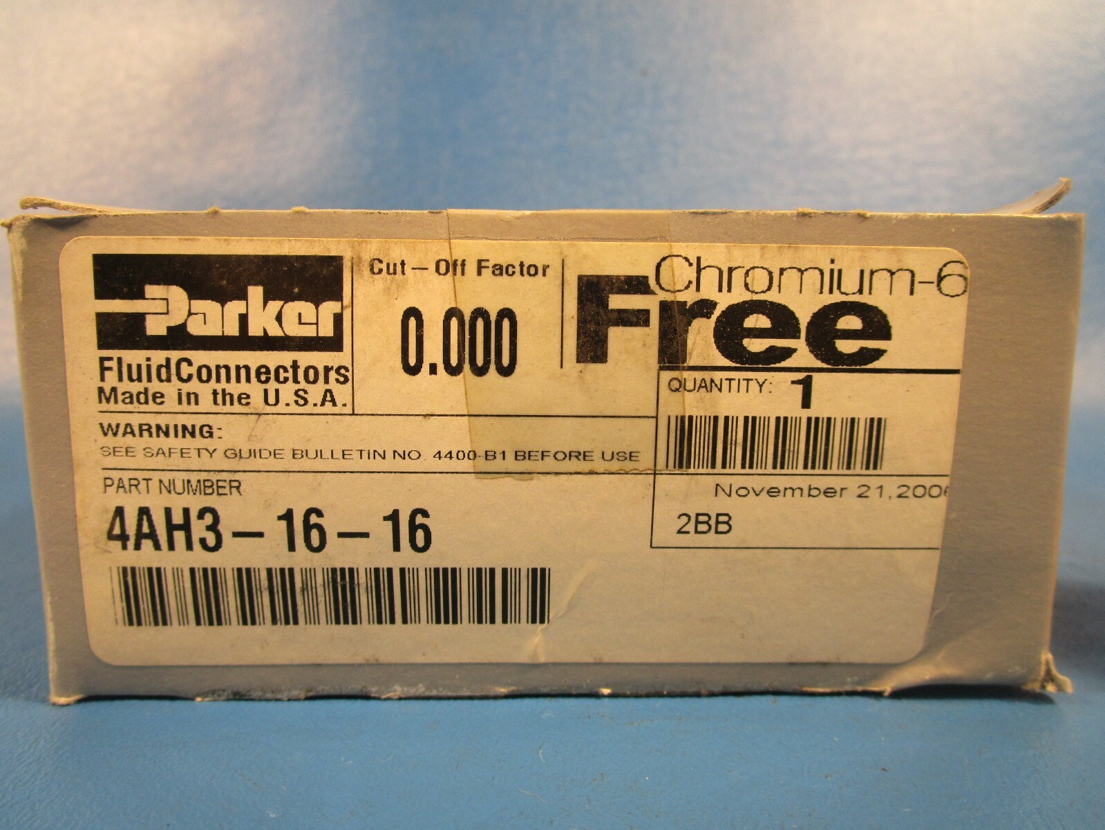 Parker 4AH3-16-16 Adapter, Straight 1″ SAE Code 61 Flange, 37 D Flare 4.09″ Long