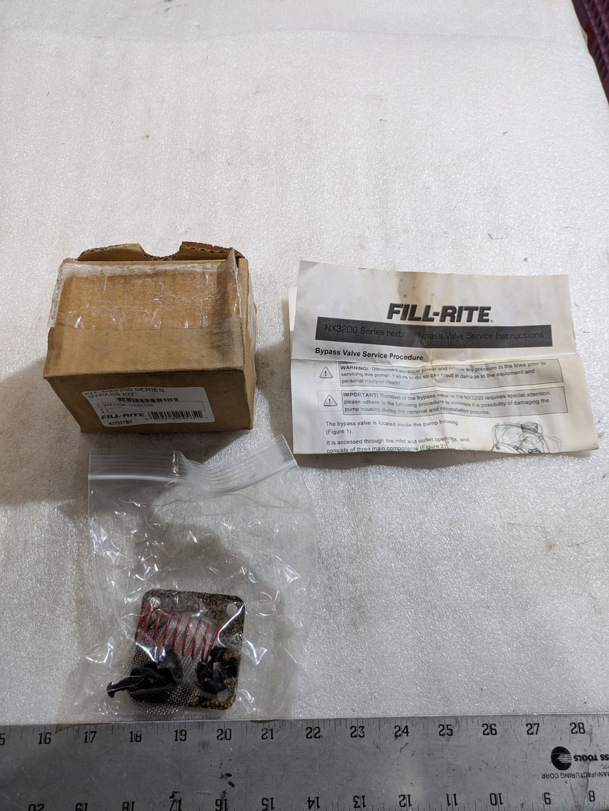 Fill-Rite KIT321BV Bypass Valve Repair Kit NX3200 Series Pump OEM Industrial