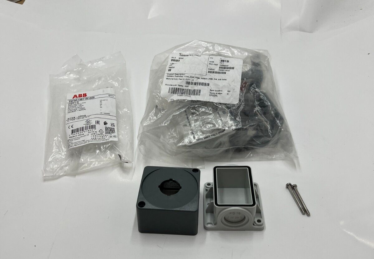 (QTY 3) ABB CEP1-0 Compact Push Button ESTOP BOX NEMA12 IP69K Gray ABB Series
