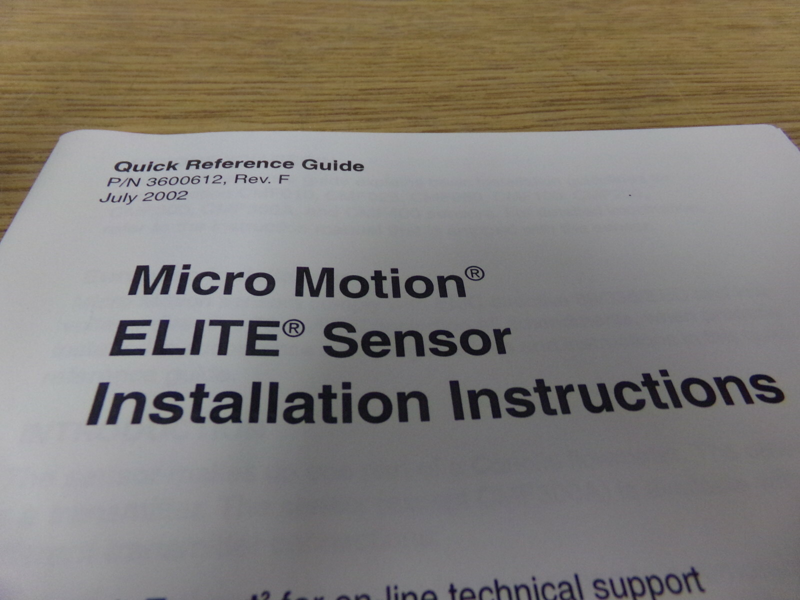NEW Micro Motion Elite Sensor Installation Instructions Quick reference Guide 36