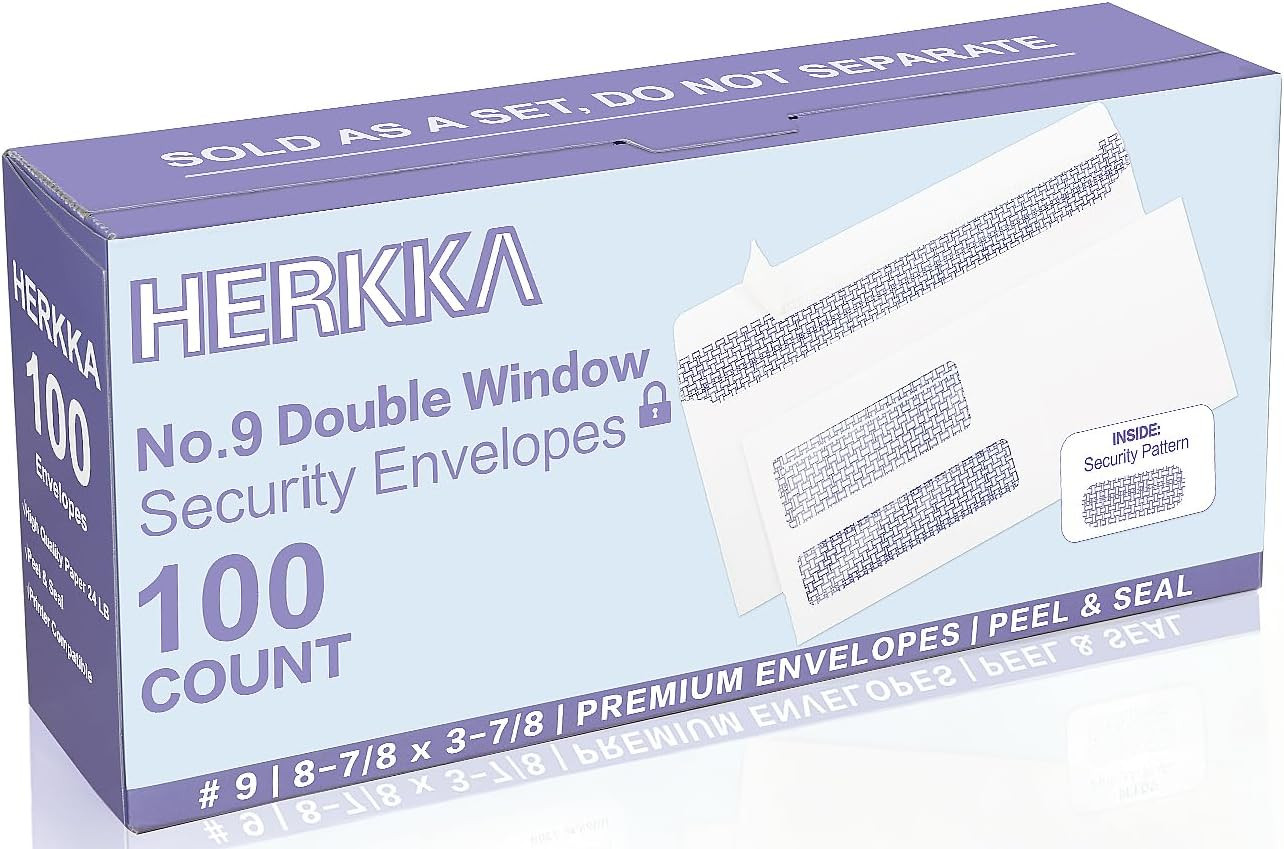 #9 Double Window Security Envelopes, No.9 Double Window Business Envelopes D…