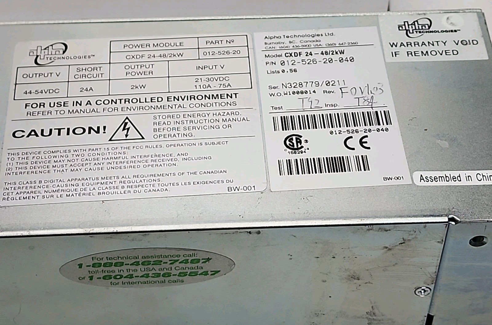 CORDEX 012-526-20-XXX CXDF 24-48/2KW DC-DC Power Converter