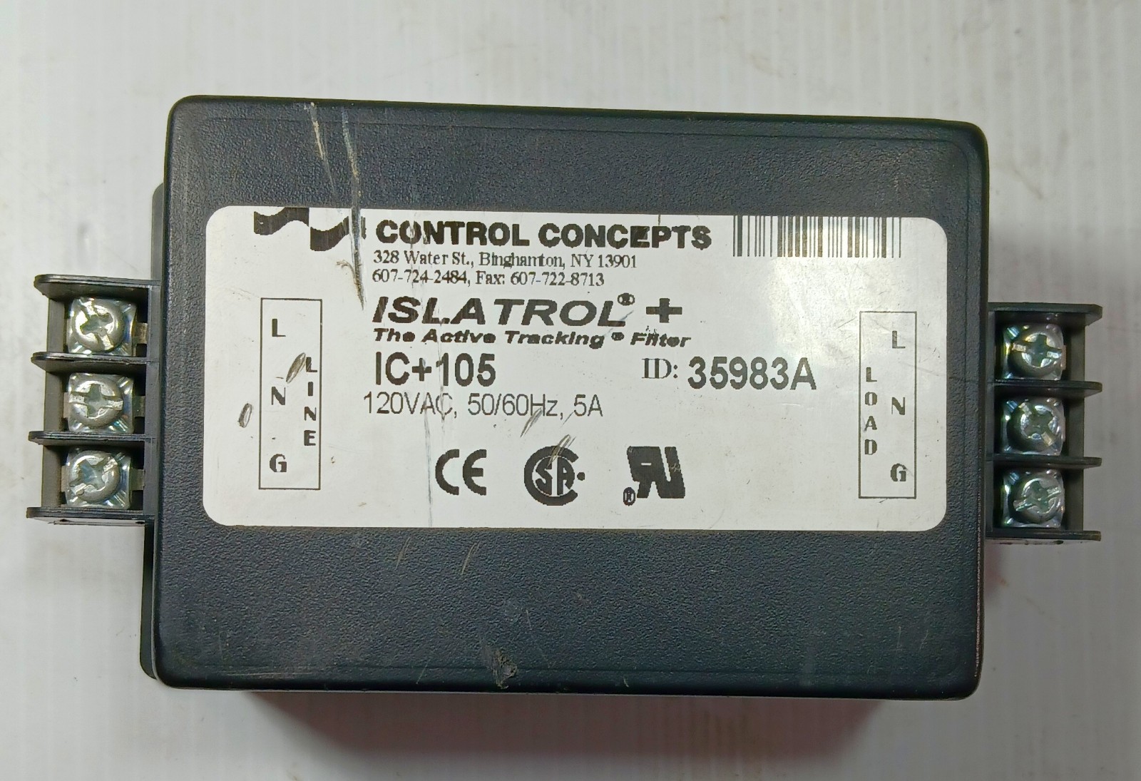 1 USED CONTROL CONCEPTS IC+105 ISLATROL+ ACTIVE TRACKING FILTER ***MAKE OFFER***