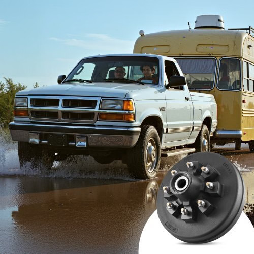 Electric Trailer Brake Drum, 1 Pack, 8-Hole on 4-Inch Bolt Circle Brake Drum for