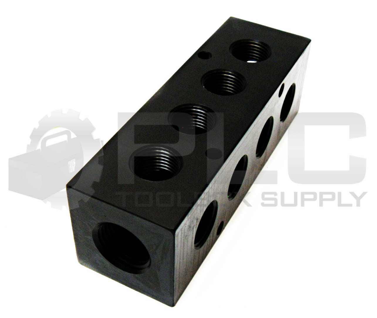 NEW ALUMITEC 90-AM-5-4 MANIFOLD (8) 3/8″ NPT PORT, (2) 1/2″ NPT PORT