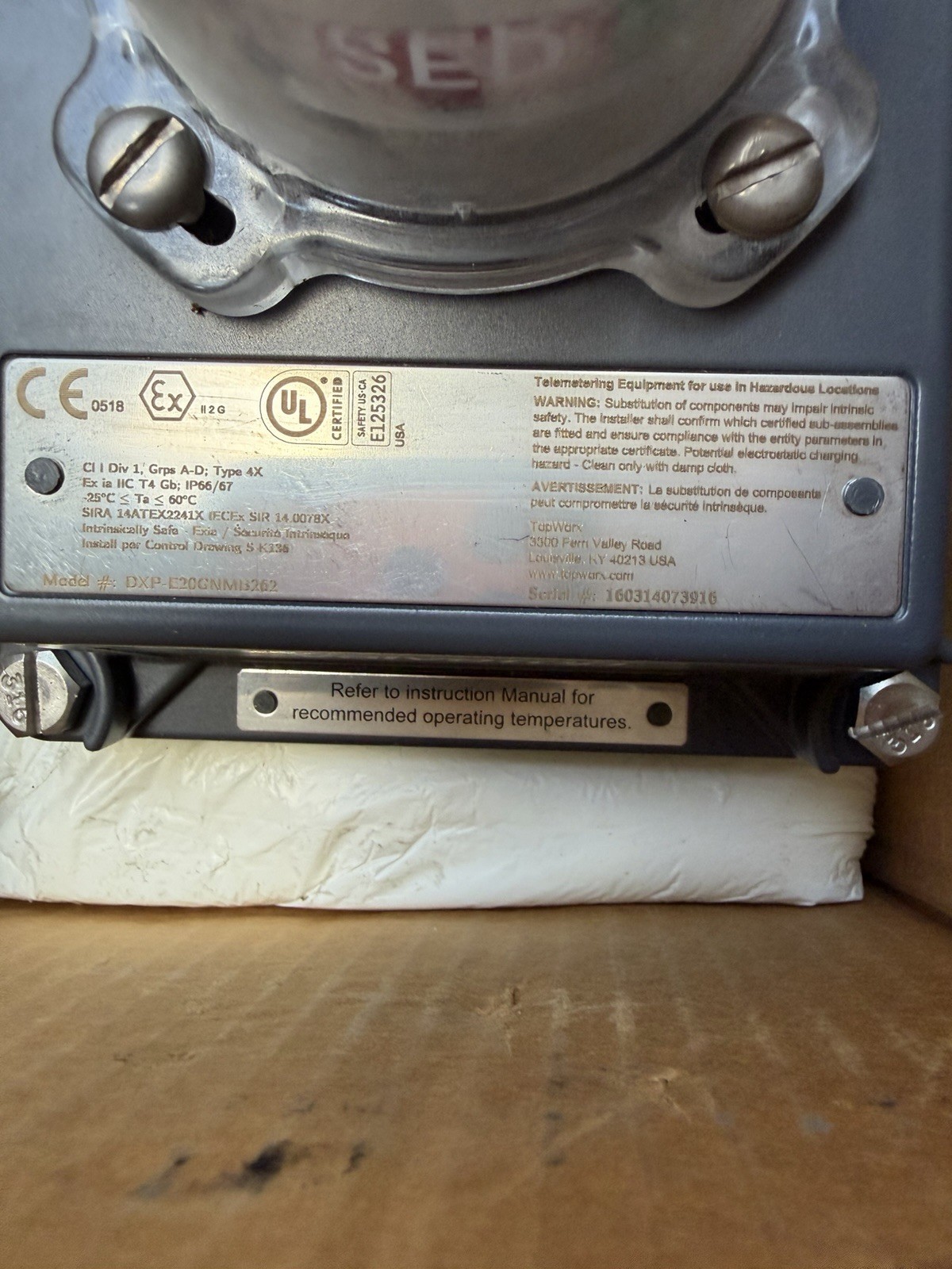 Emerson Valvetop topworx DXP-E20GNMB262