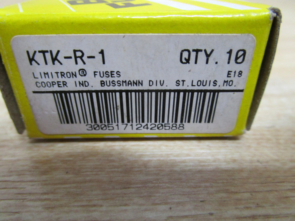 Buss KTK-R-1 Bussmann Fuse Cross Ref 4XC19 (Pack of 10)