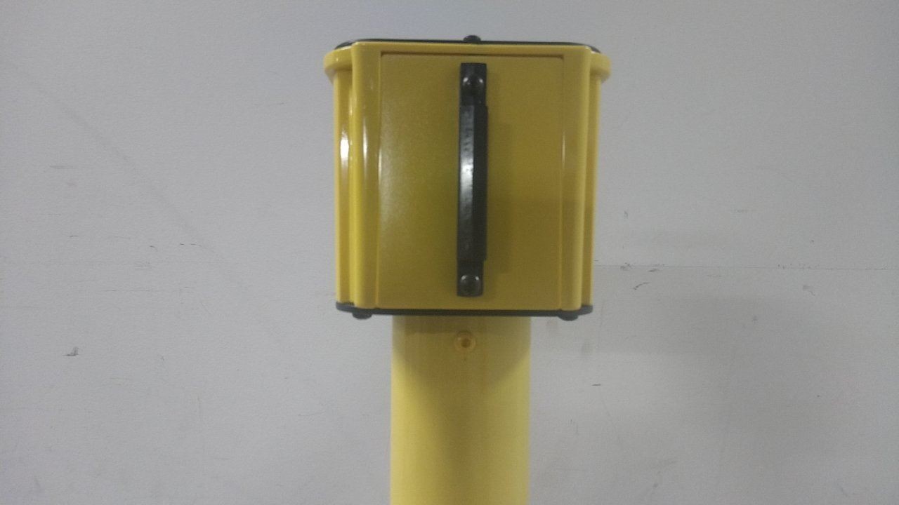 Retracta-Belt PM412-30YA-BYD 2 In Belt Width 30 Ft Belt L Barrier Post with Belt