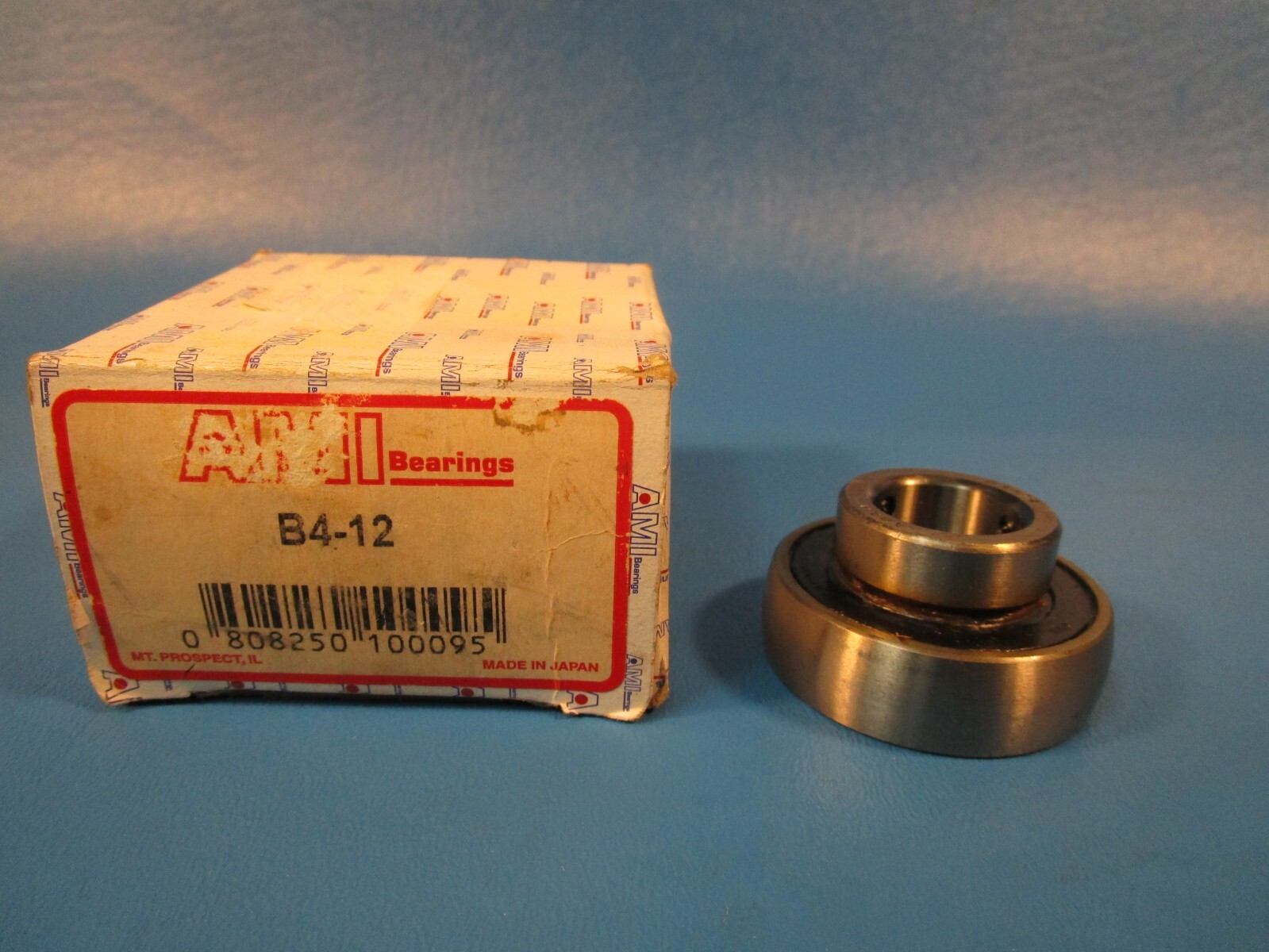 AMI B4-12 Ball Insert Bearing, ¾” Bore, Cylindrical Bore, Set Screw Locking