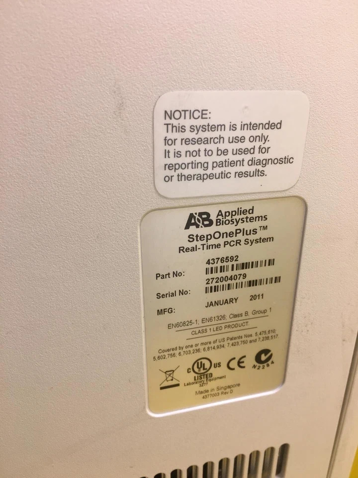 ✅ Applied Biosystems StepOnePlus Real-Time PCR System, 4376592 Sold AS-IS