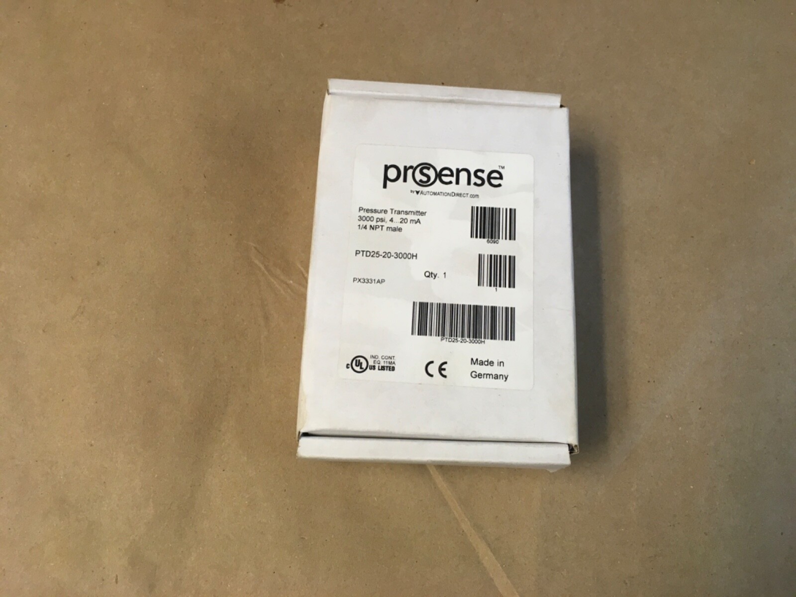 Automation Direct ProSense PTD25-20-3000H Pressure Transmitter 3000psi