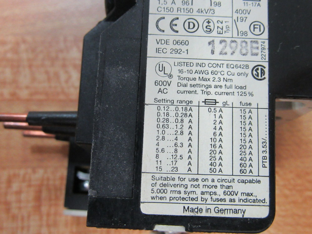 Entrelec Schiele M23K Overload Relay 1 245 507 27 0.8-1.2A