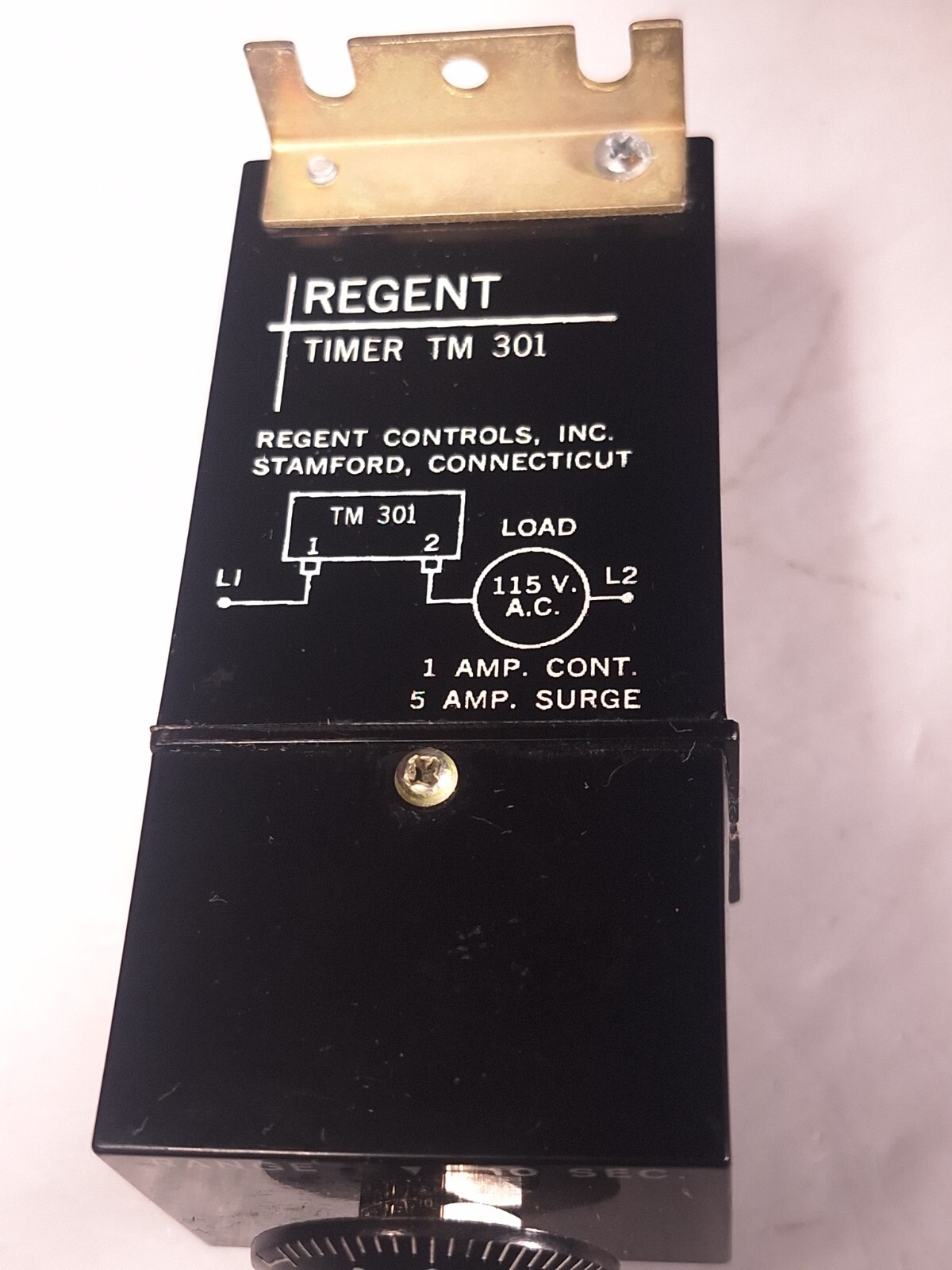 REGENT CONTROLS TM301D10S DELAY TIMER 115VAC 0-10 SEC RANGE