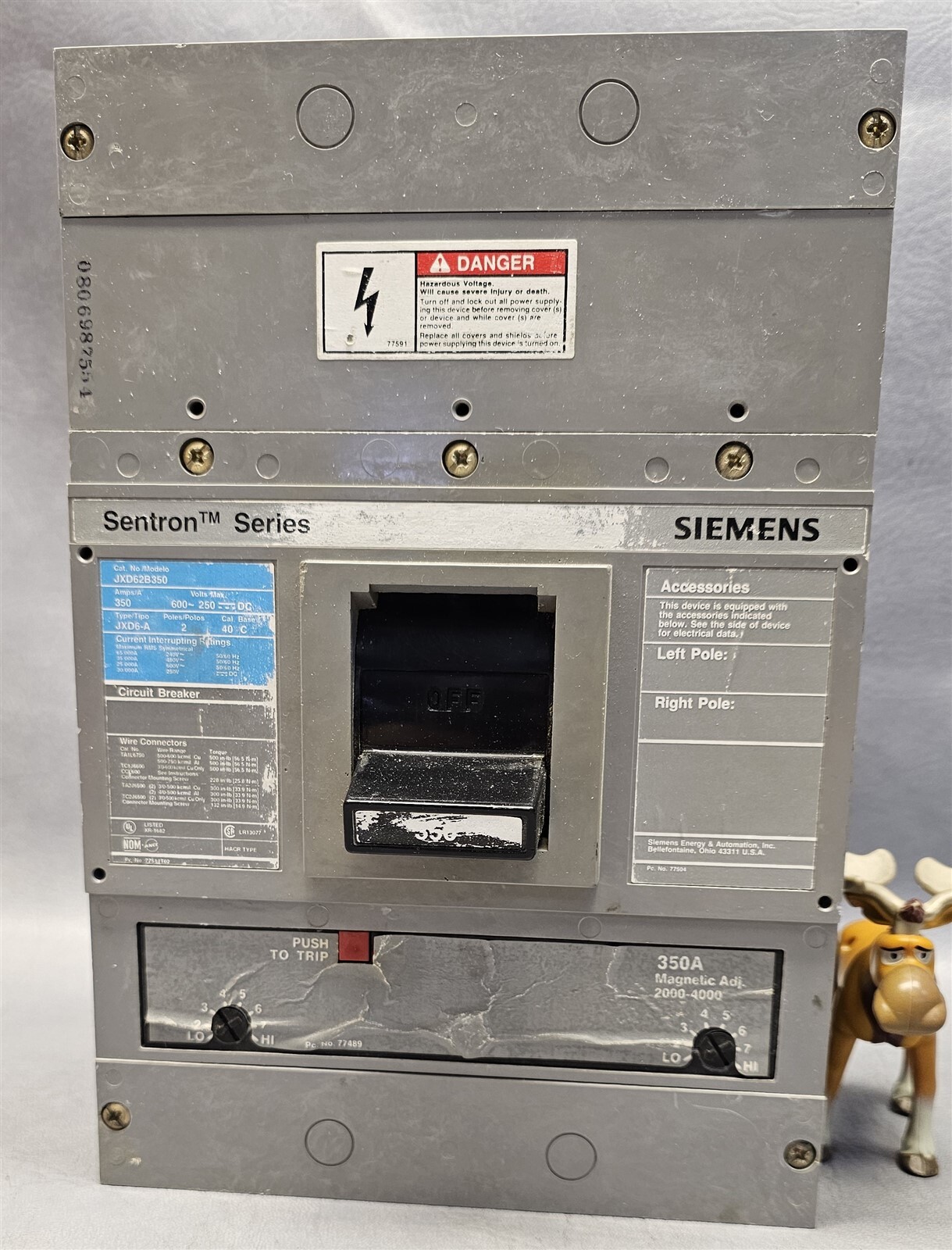 Siemens JXD63B350 Circuit Breaker 350A 600V