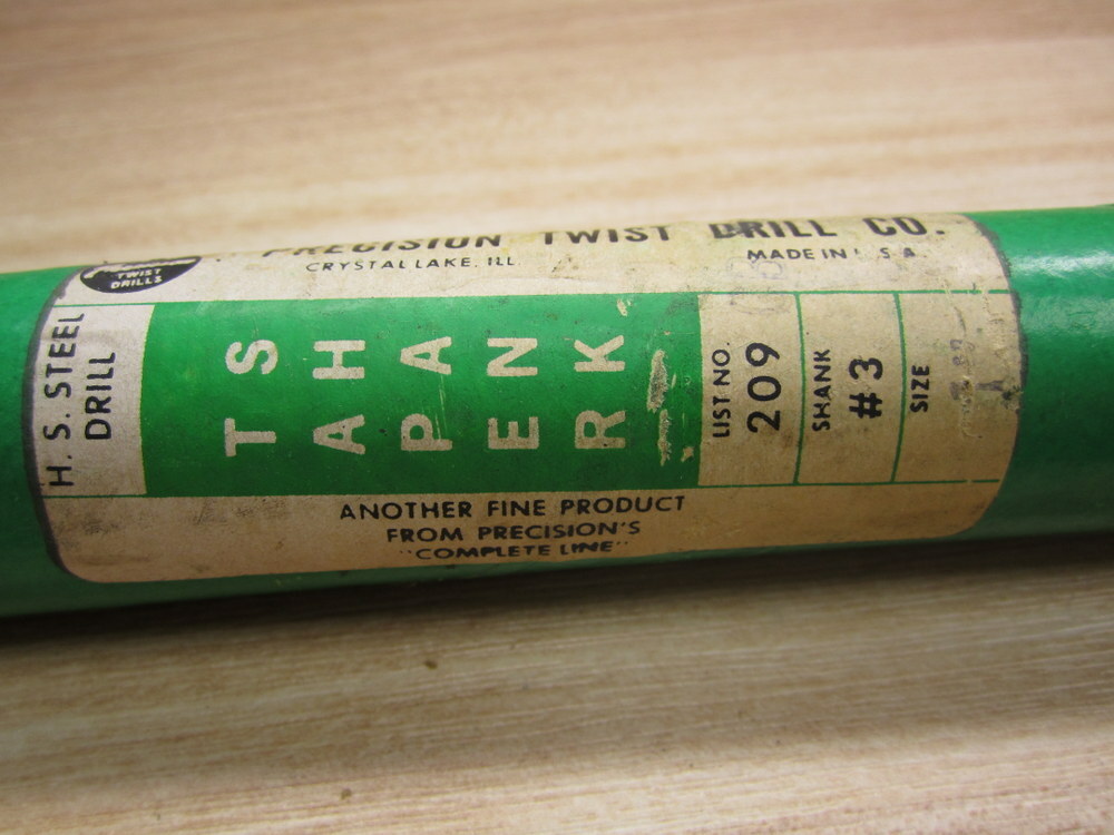 Precision Twist Drill 209 Taper Bit Shank #3
