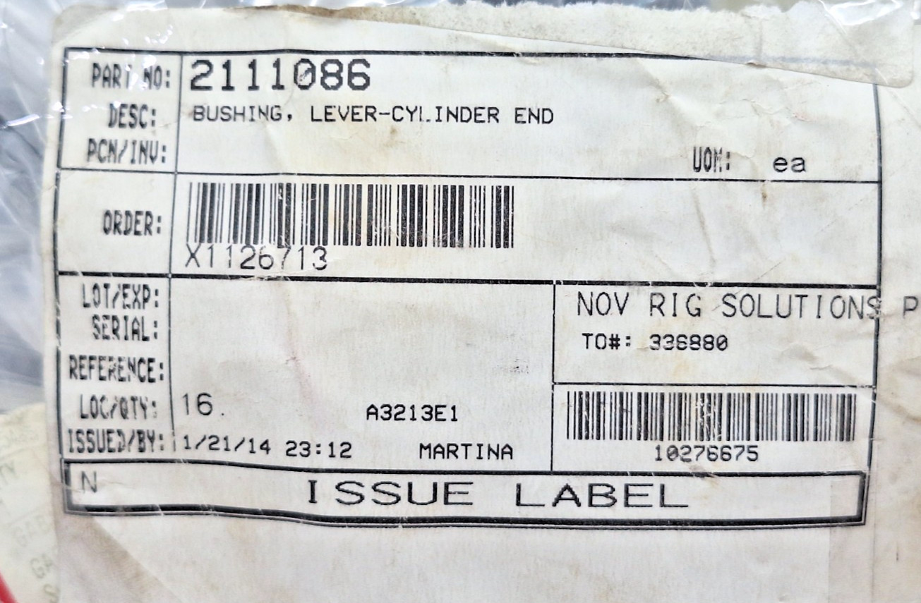 NOV 2111086 BUSHING, LEVER-CYLINDER END LOT OF 15 PCS NEW FAST SHIPPING