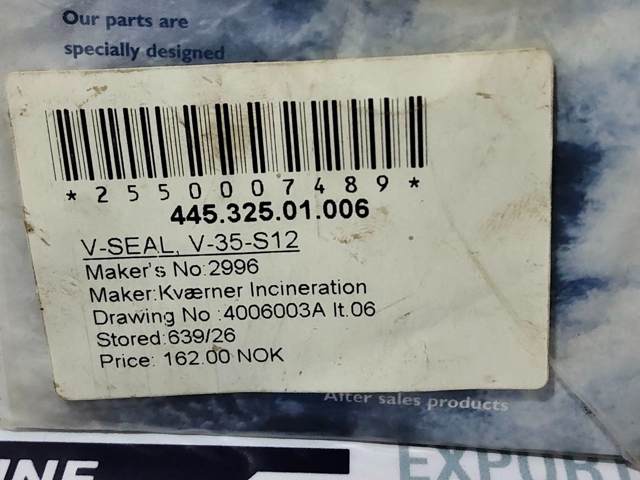 Teamtec V-35-S V-Ring Seal 2996 V-35-S12