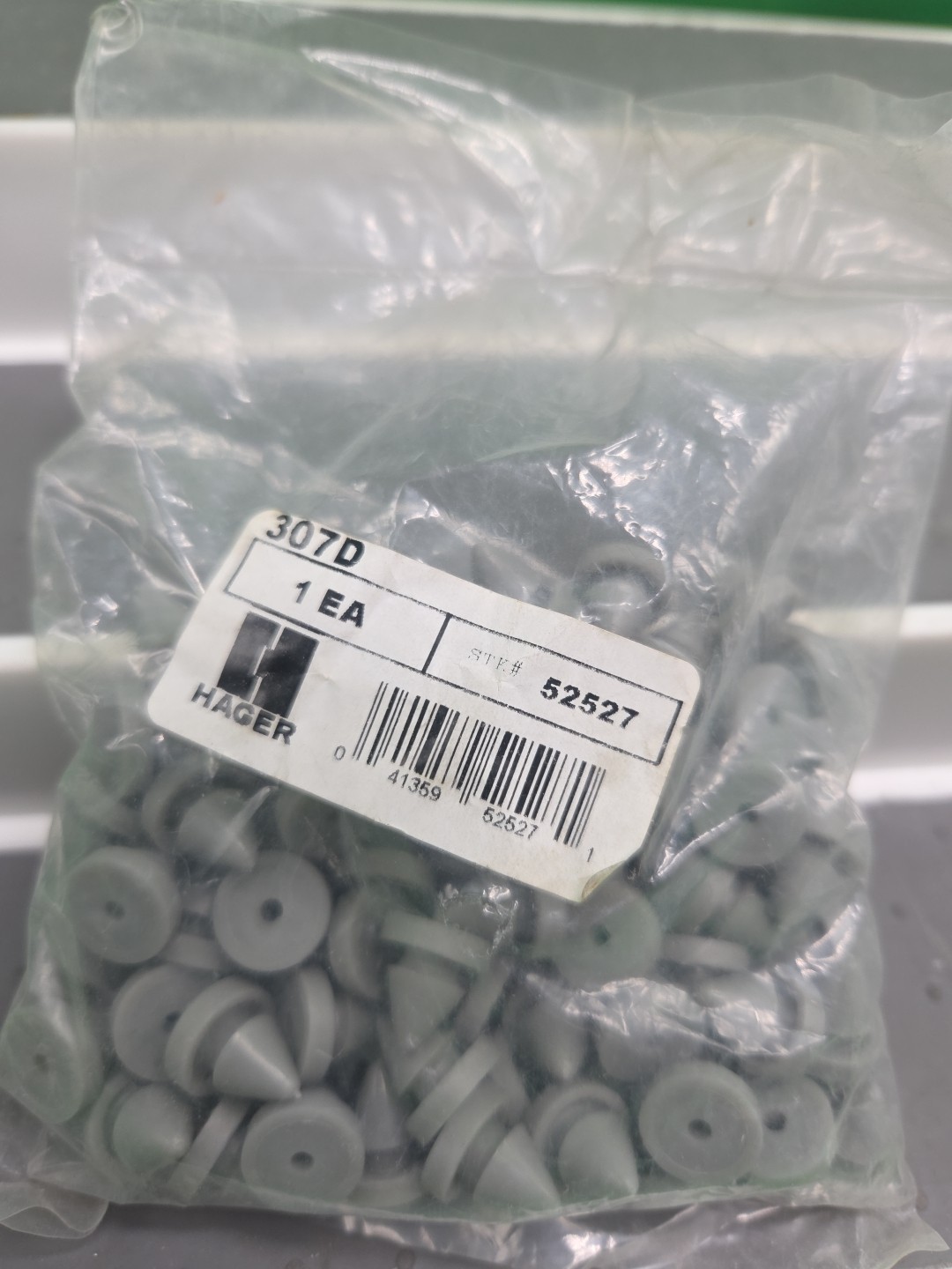 New Hager 52527 Rubber Door Stoppers, Lot of 100 Sealed Bag