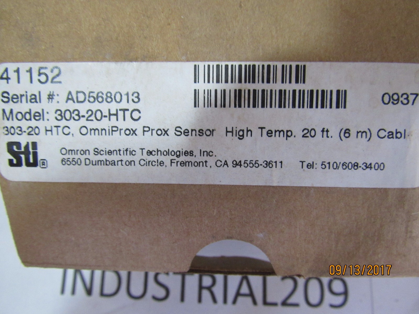 STI SCIENTIFIC TECHNOLOGIES INC 41152 PROXIMITY SENSOR 303-20-HTC NEW IN BOX