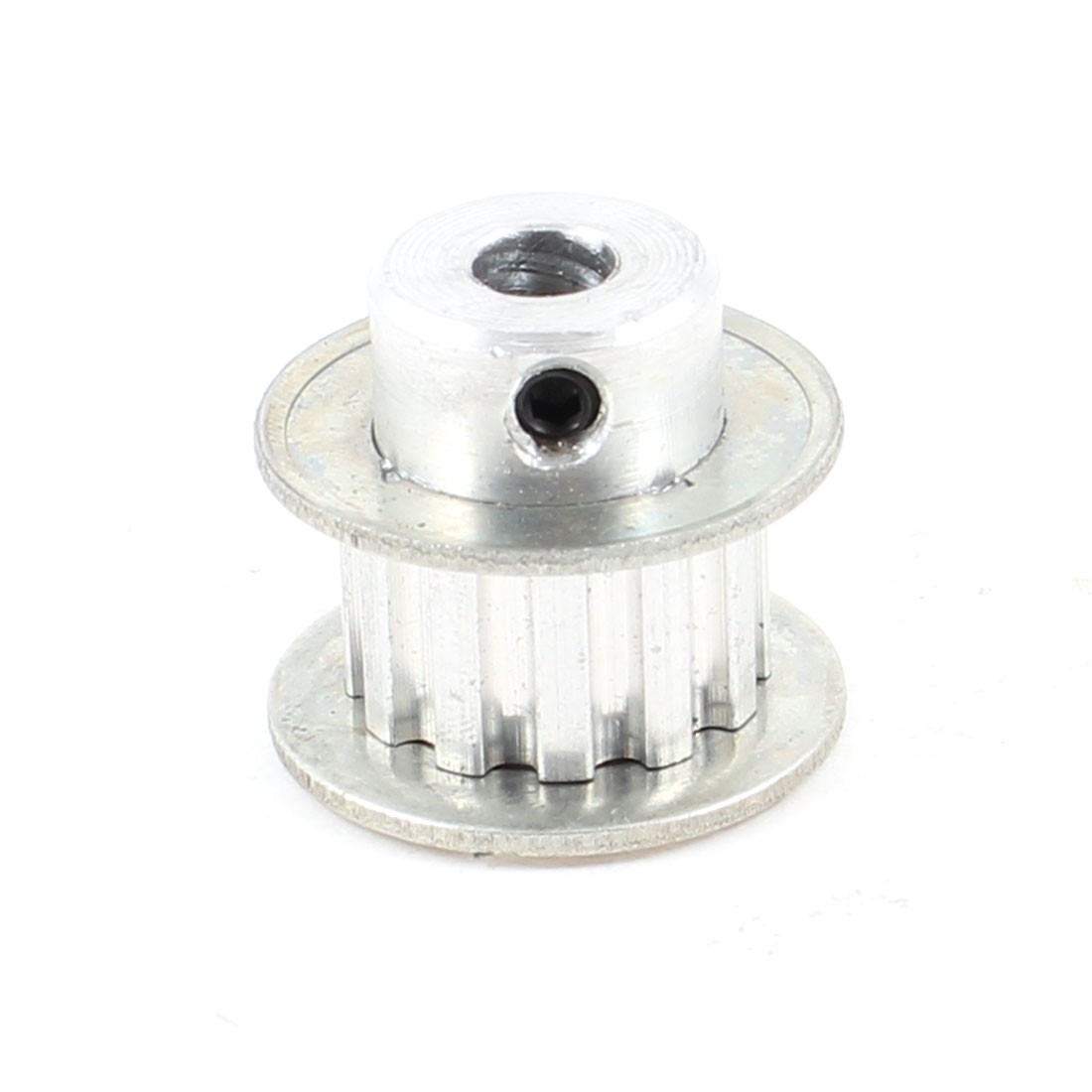 Silver Tone Aluminum Alloy 12 Teeth 6mm Bore Screwed Timing Belt Pulley