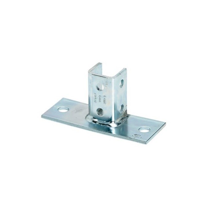 B-Line B280FLZN 3-1/2″ Rectangular U Type Post Base Flush To Side For B22 Steel