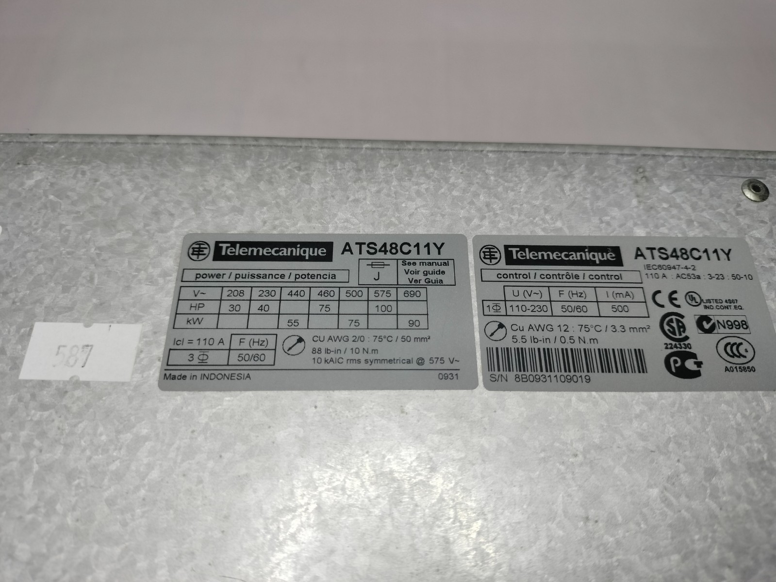 Telemecanique ATS48C11Y Altistart 48 Soft Starter 110-230 V~ Made in Indonesia