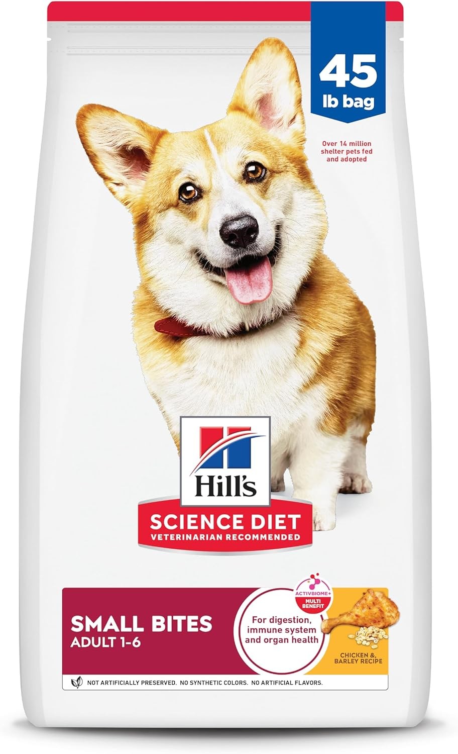 Science Diet Adult Small Bites Chicken & Barley Recipe Dry Dog Food, 45 lbs