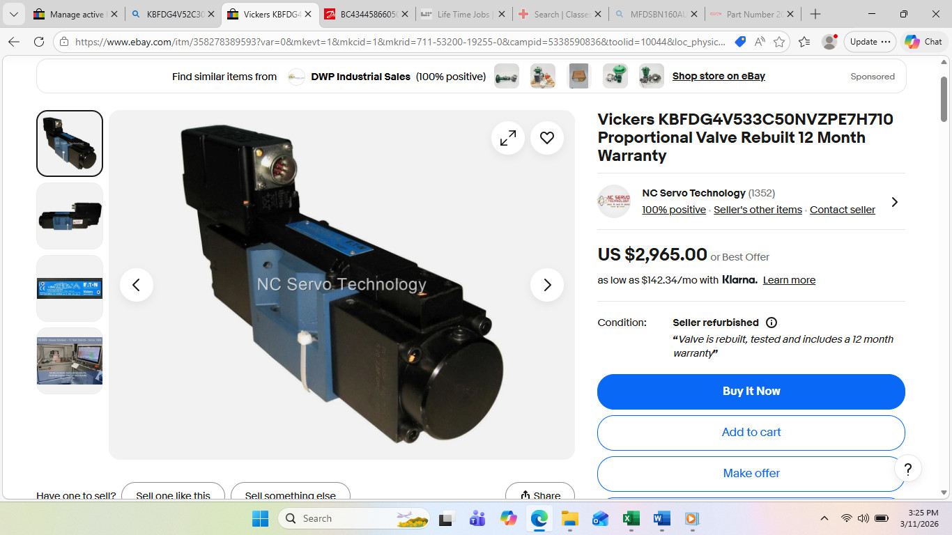 KBFDG4V52C30NZPE7H710 /02-350716 VICKERS D05 PROPORTIONAL