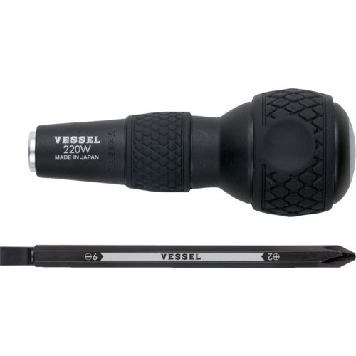VESSEL 220W-62 Ball grip replaceable screwdriver No.220W-62(+2/-6)