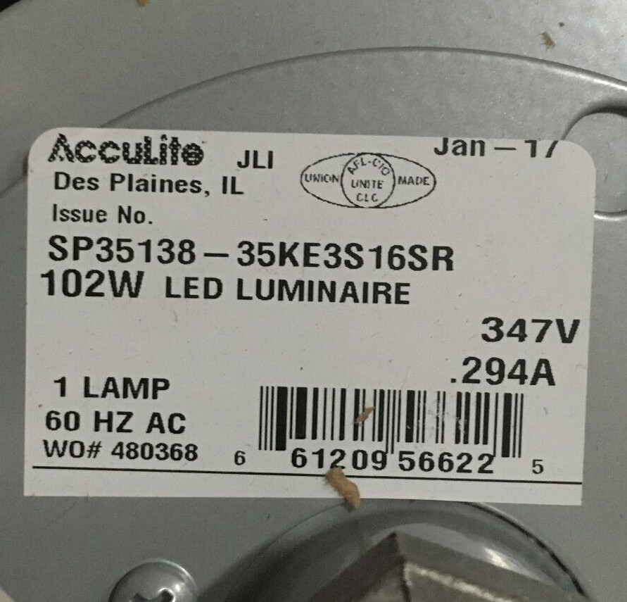 Juno Lighting Group AccuLite 102W LED Luminaire, Indoor Use Only, 1 Lamp