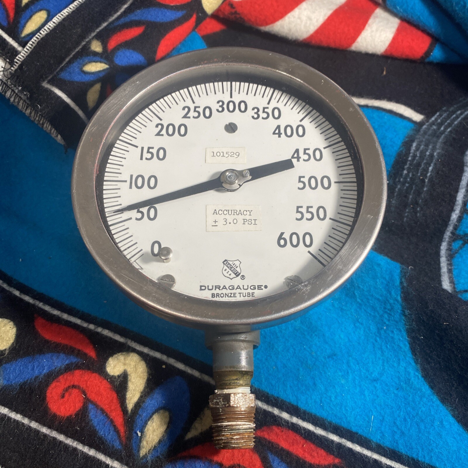 ASHCROFT 600 DURAGAUGE 4 1/2″ Used Vintage Bronze Tube