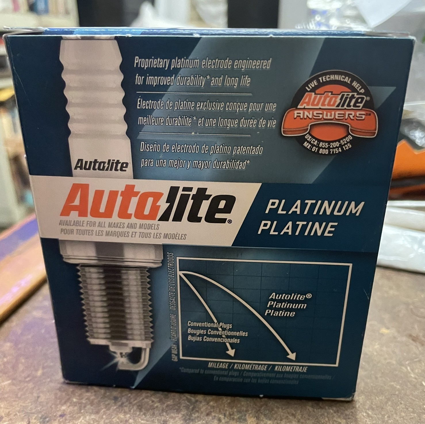 Pack of 4 – Autolite Platinum Spark Plugs – P/N:  AP5263 (NOS)