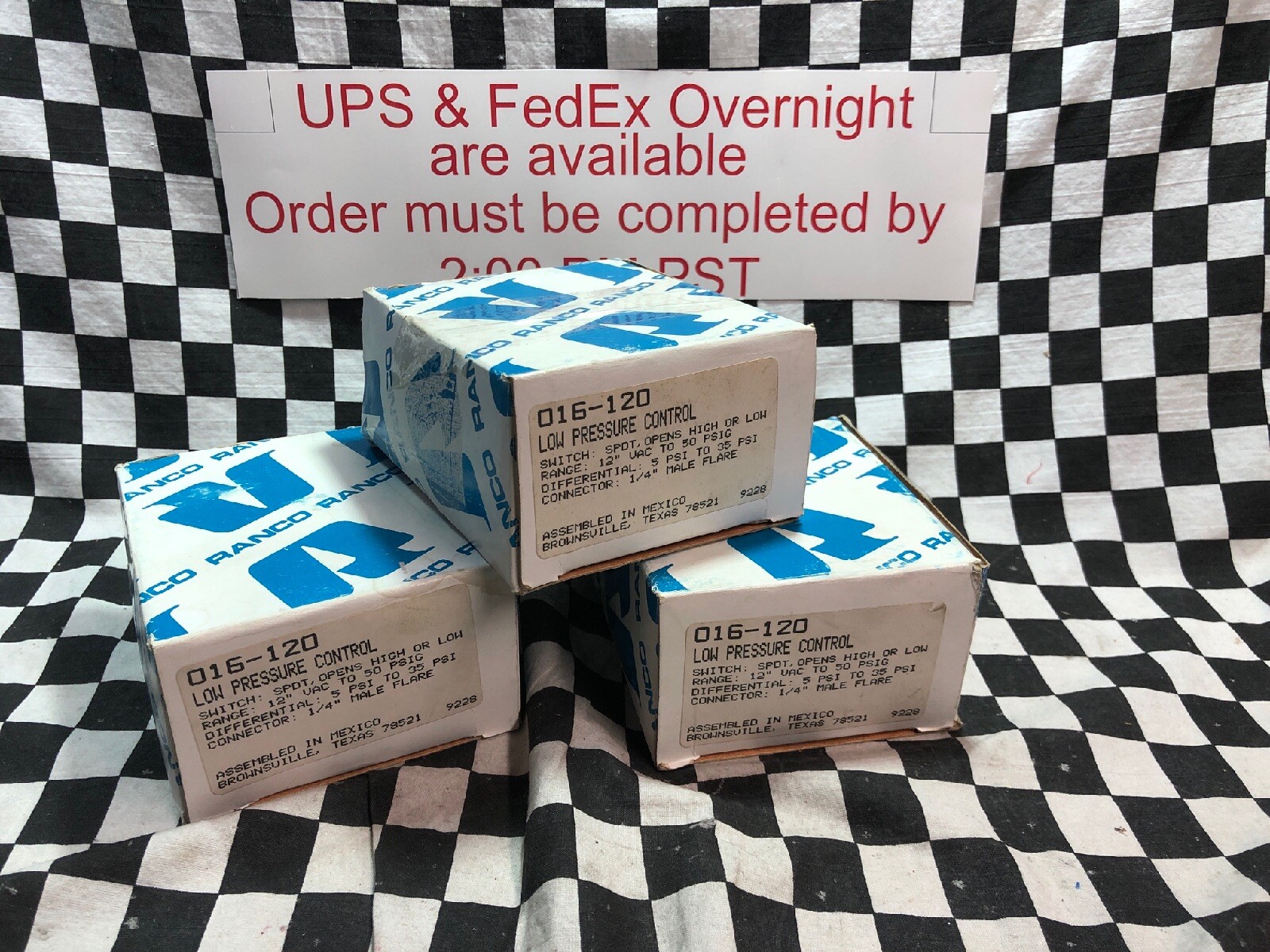 Lot Of 3, Ranco Low Pressure Control 1/4” Male Flare, O16-120, O16-120, 016-120