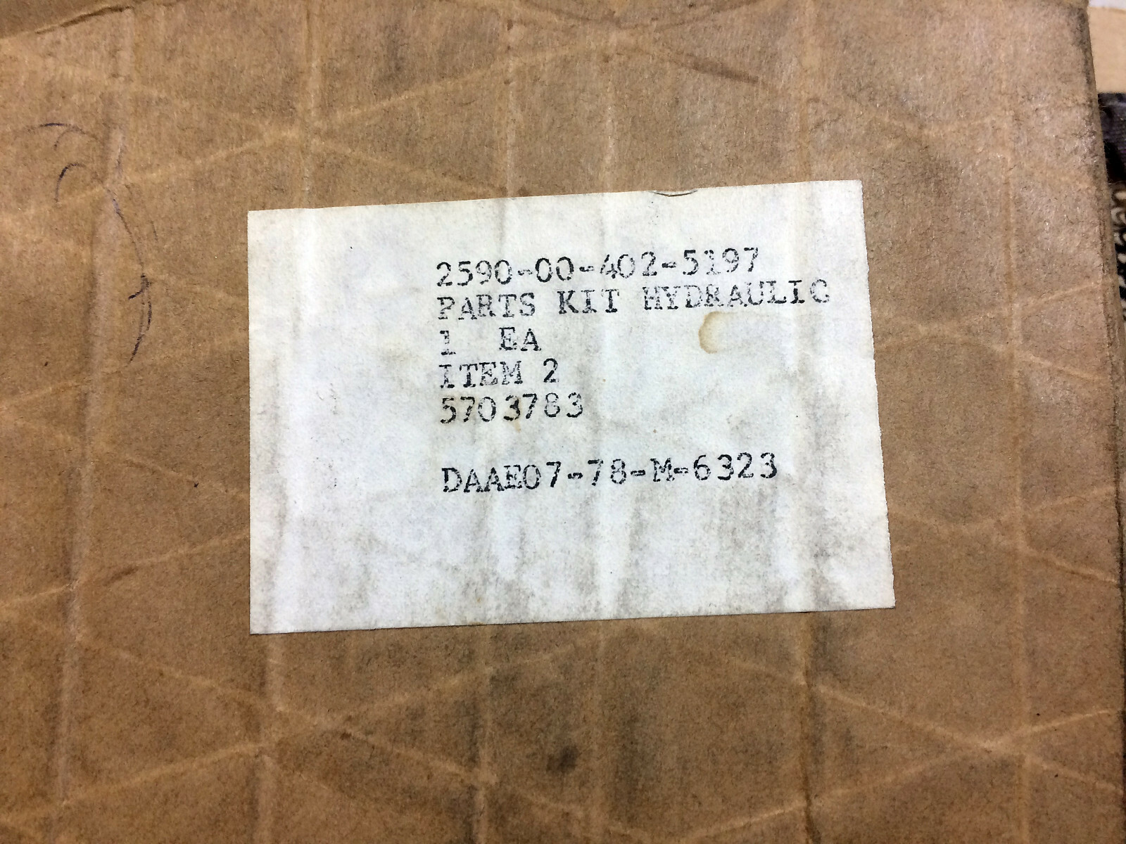 Military M113 PARTS KIT, HYDRAULIC PUMP Crane 2590-00-402-5197 Applied Power
