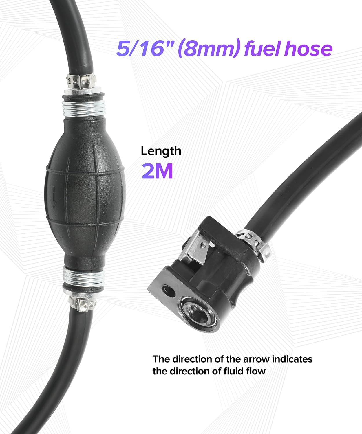 Boat Fuel Line 6FT 5/16 Inch Fuel Line Hose with Primer Car Accessories