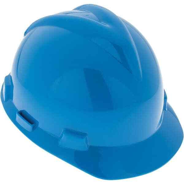 MSA 477483 Blue V-Gard Slotted Cap-Style Hard Hat w/ Fas-Trac III Suspension