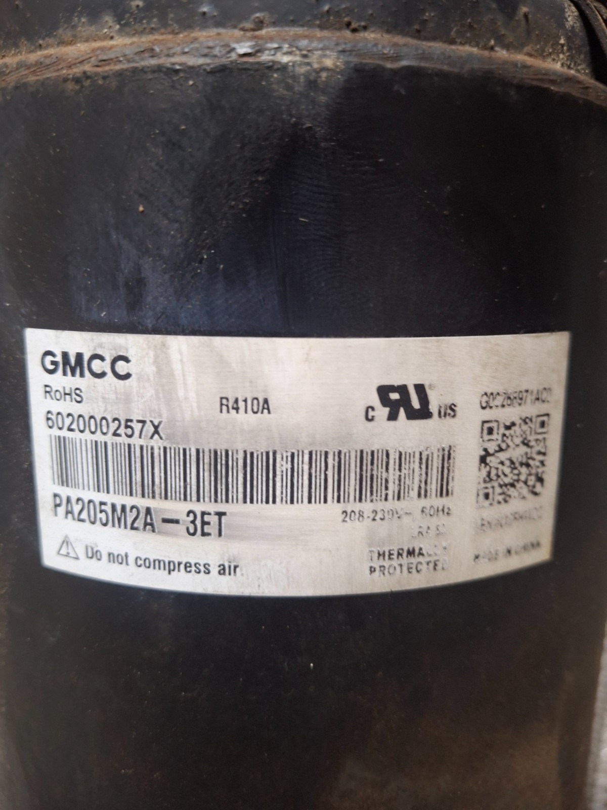 GMCC #PA205M2A Ac Compressor 220v Rotary Compressor
