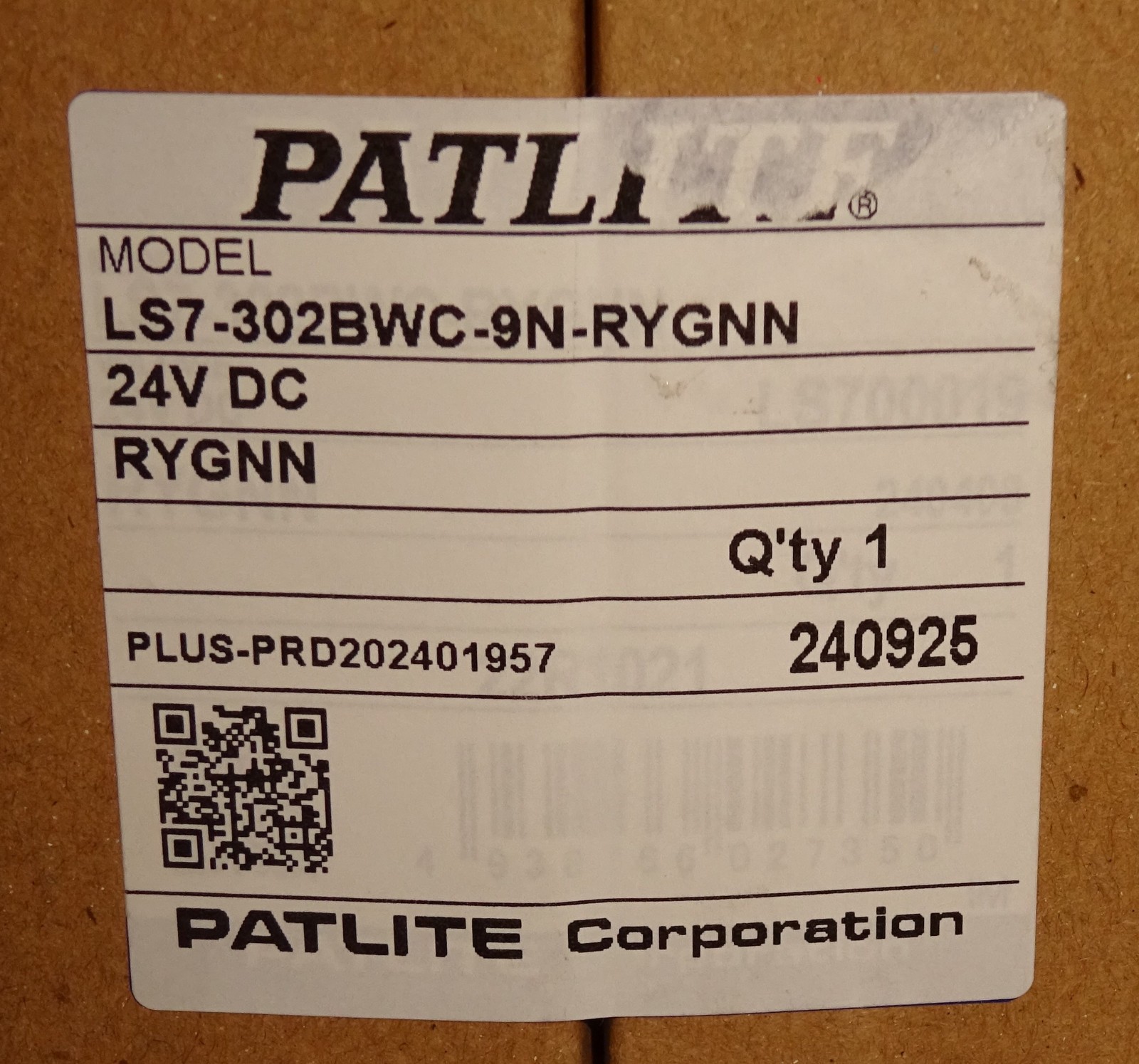 Patlite LS7-302BWC-9N-RYGNN Stack Light LS7302BWC9NRYGNN Signal Tower NEW