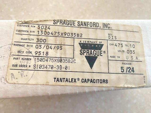 11pc 4.7uF 10% 35V Tantalum +85C SPRAGUE 150D475X9035B2 axial new
