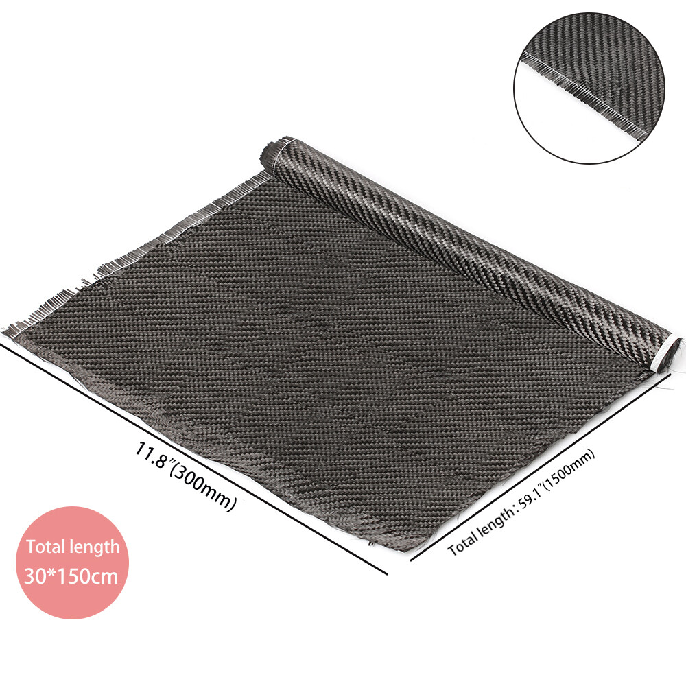 12″ x 5FT Twill Weave Black Carbon Fiber Fabric Cloth (3K, 9oz, 12″ x 59″)
