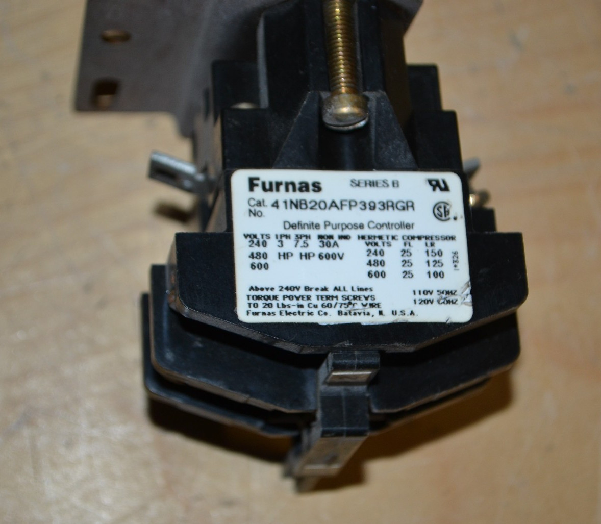 Furnas ~ 41NB20AFP393RGR ~ Electric Definite Purpose Control Coil 110/120V 30AMP
