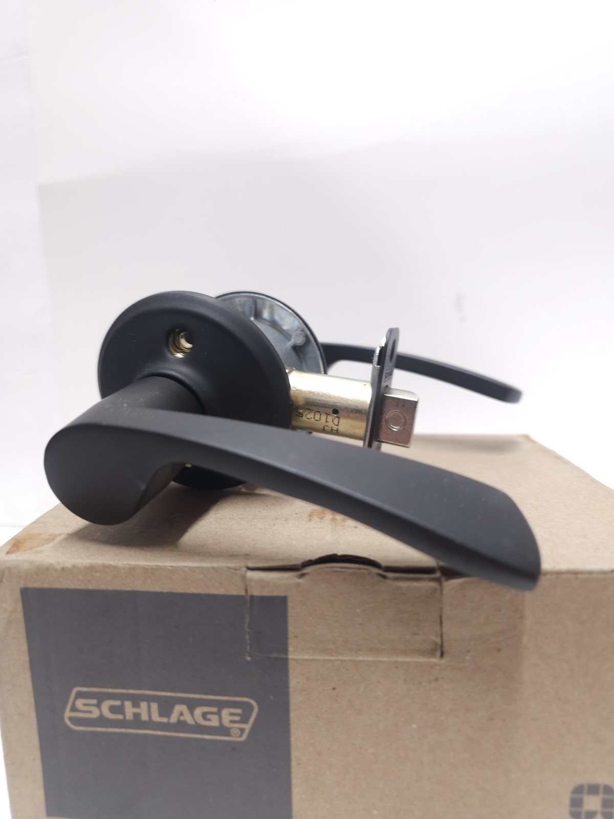 Schlage F10MER622 Hall & Closet Door Lever Set Matte Black NEW 1 3/4 DR