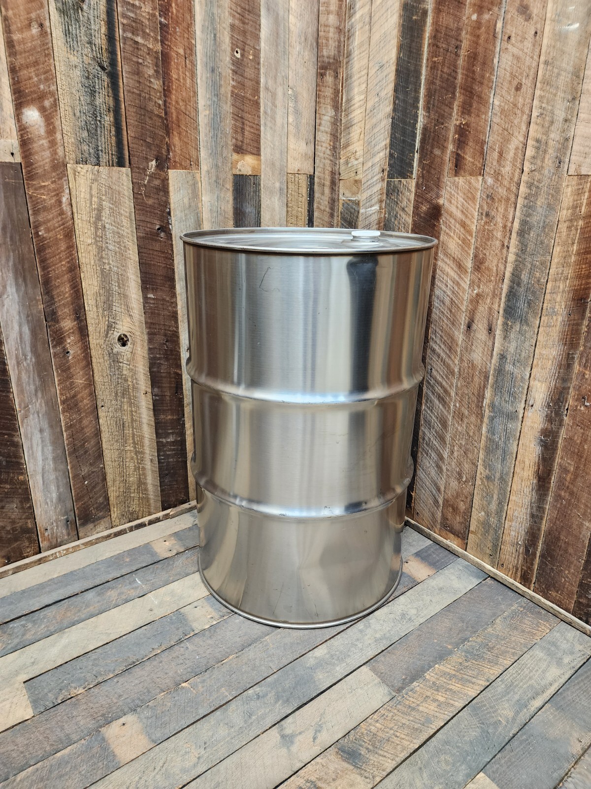 55 Gallon Stainless Drum Barrel USED Closed Top