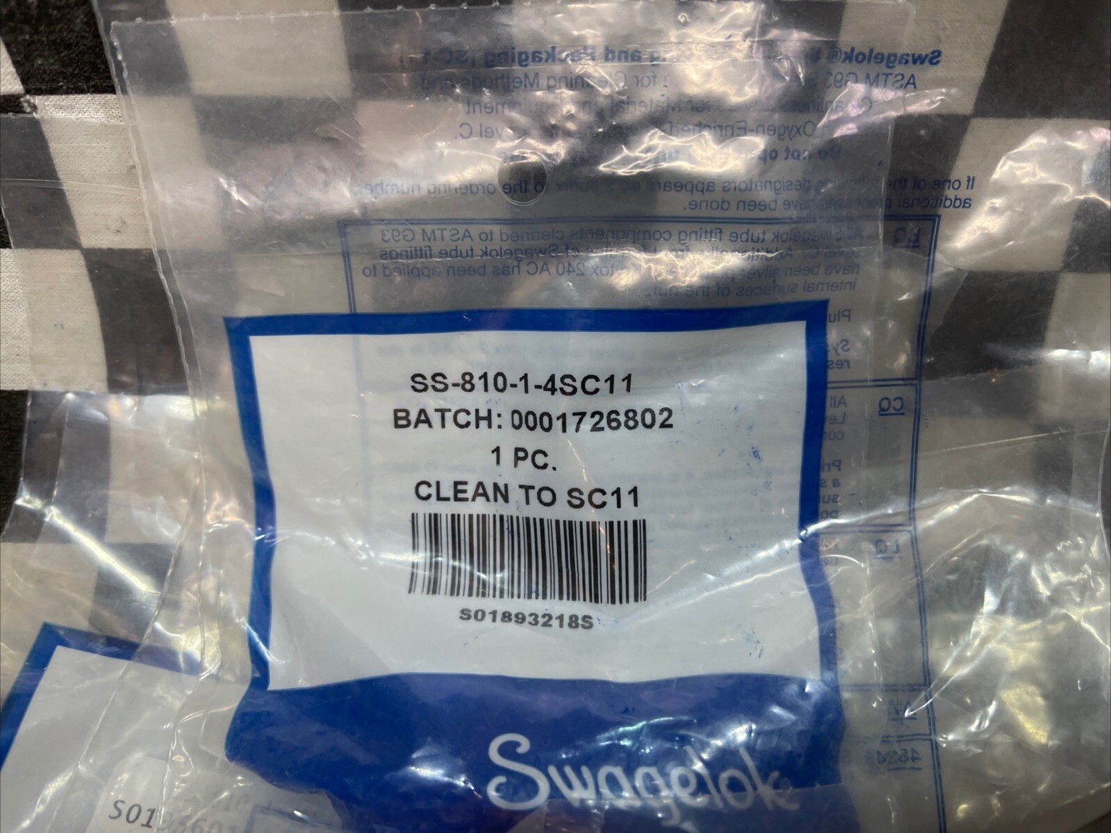 SWAGELOK Male Connector 1/2″ T, SS-4SS-810-1-4SC11, SS81014SC11, LOT OF 5#1649F1