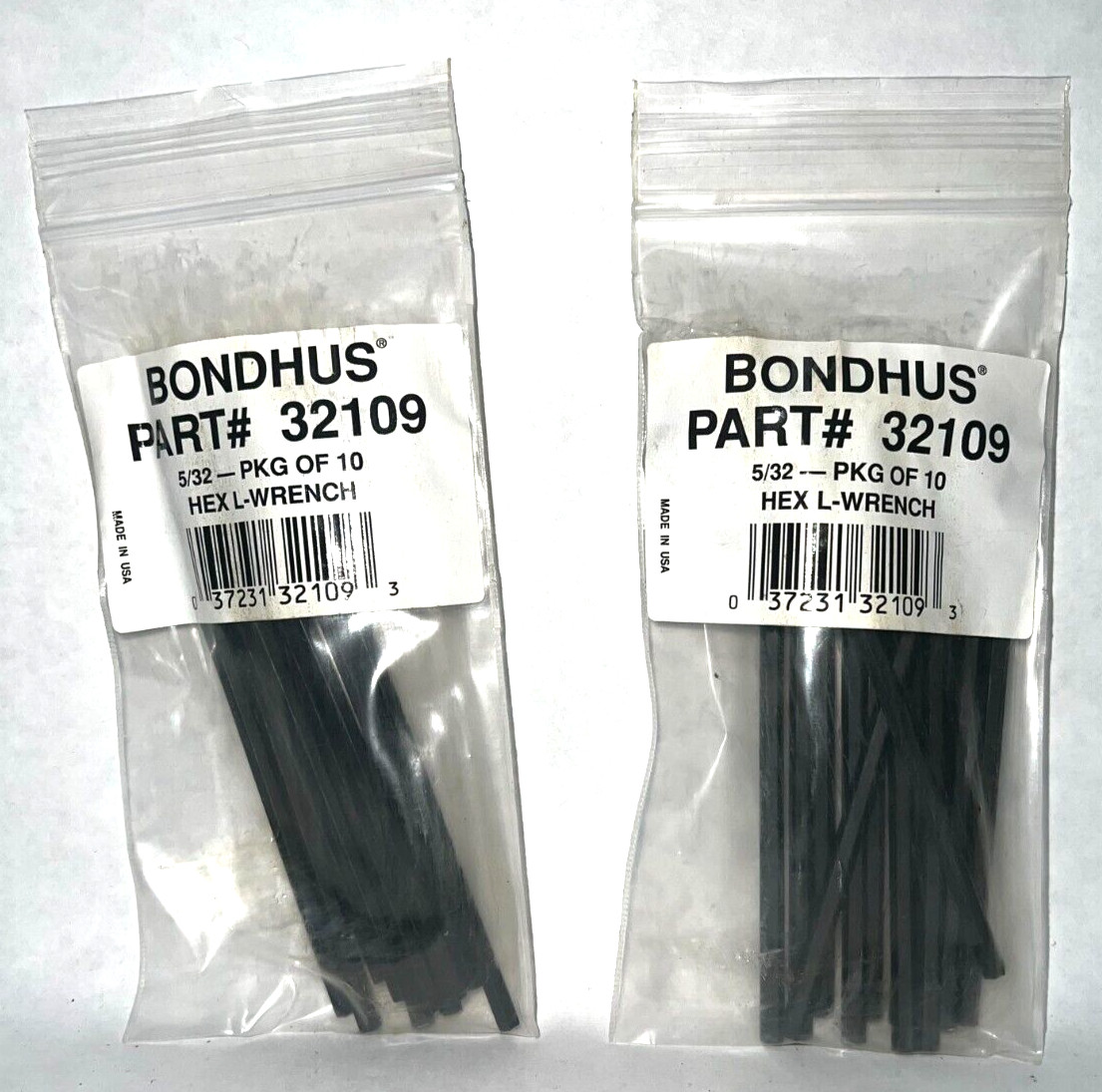 BONDHUS HEX L- WRENCH 5/32″ 2 PACKS OF 10