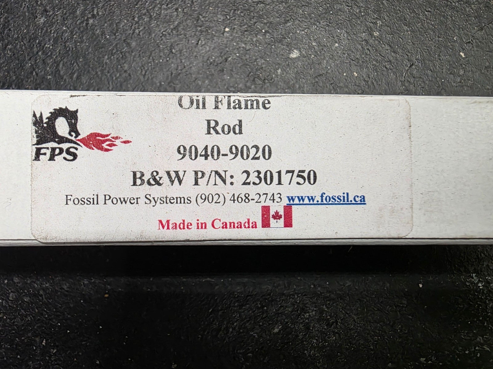 Fossil Power Systems FPS 9040-9020 Oil Flame Rod Sensor B&W 2301750