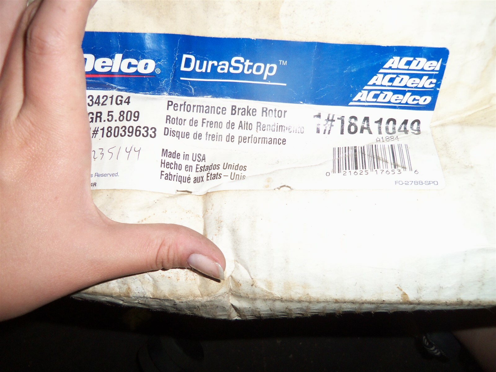 NEW ACDelco Durastop 18A1049 Brake Rotor *FREE SHIPPING*