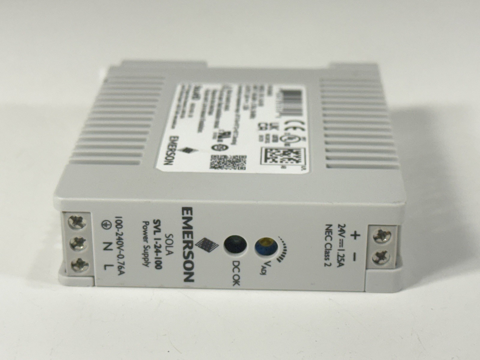Emerson Sola HD SVL 1-24-100 Power Supply – 24V 1.25A NEC Class 2